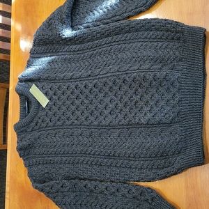 Rue Saint Patrick Green Wool Cable Knit Sweater